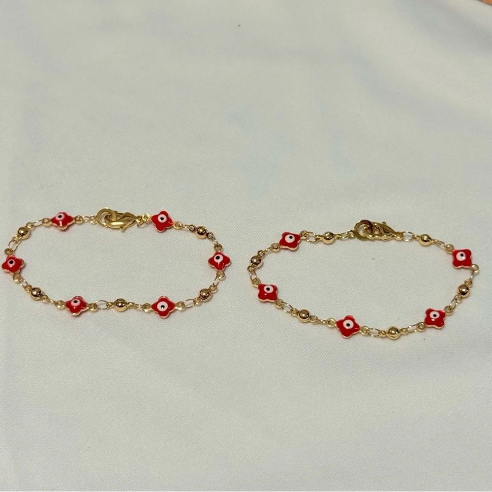 Sed of Children’s Bracelets Laminated Gold Turkish Eye‎